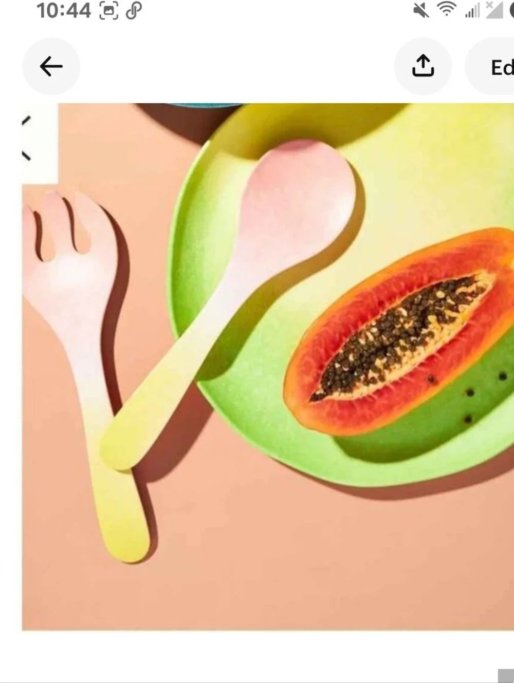 Anthropologie Poppy Melamine Serving Salad Fork & Spoon Set Pink to Yellow new